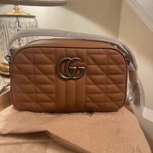 Gucci Quilted Brown Crossbody Bag
